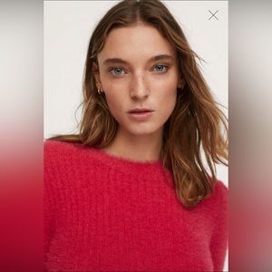 🆕MANGO Ribbed chunky-knit sweater, red, SIZE 0,XXS